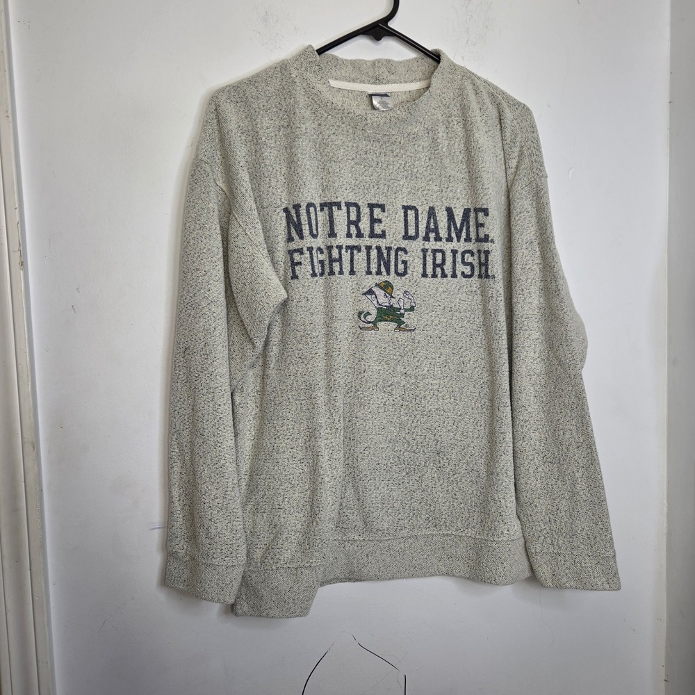 Bottom Drawers Notre Dame Fighting Irish Sweatshirt Grey Ladies Large Pullover